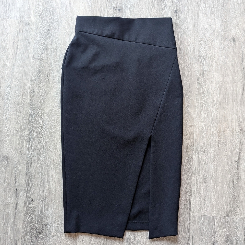 Black Pencil Skirt with Slit from Dynamite